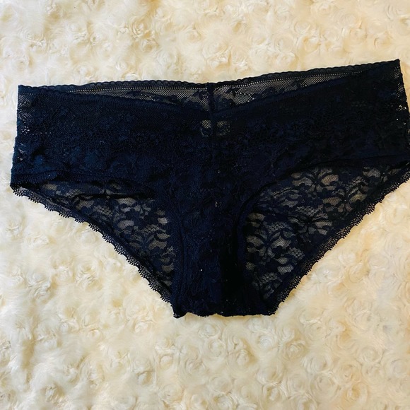 Aerie Boybrief Black Lace Ruched Panties Undies Size Small - Picture 1 of 4